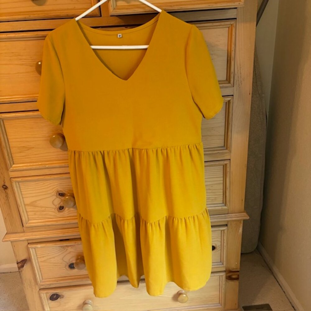 Yellow  Gold Women's Dress Medium